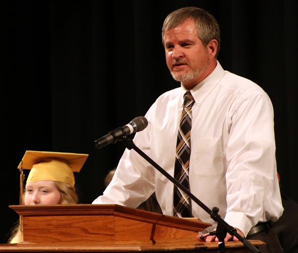  The Rev. Chad McMullin speaks at the Class of 2018 Baccalaureate service.