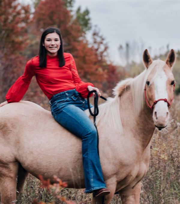  Senior Hannah Fujii on her horse