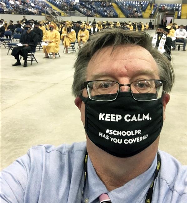  Communications Director Bob Satnan at the Class of 2020 Commencement ceremony.