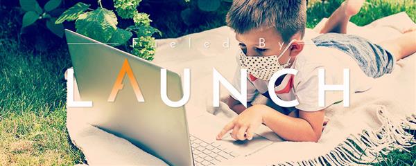 Launch image, boy with computer Launch image, boy with computer