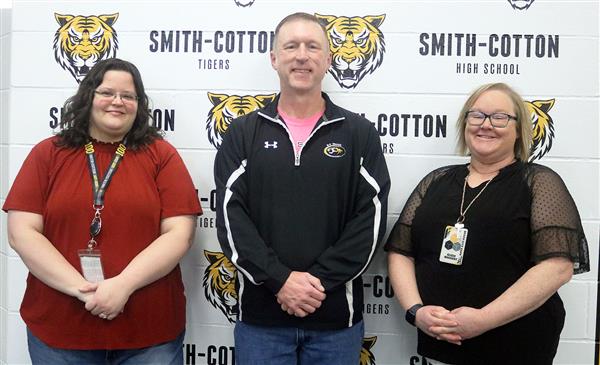  Smith-Cotton High School teachers, from left, Candice Davison, Ashley Young and Alicia Maggert