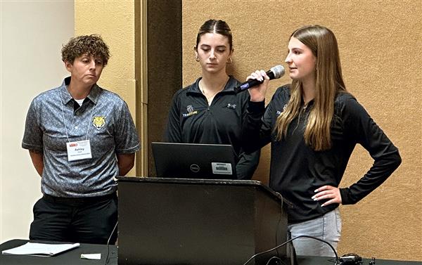  Safety & Security Director Ashley Stark and 2 students address MODOT session